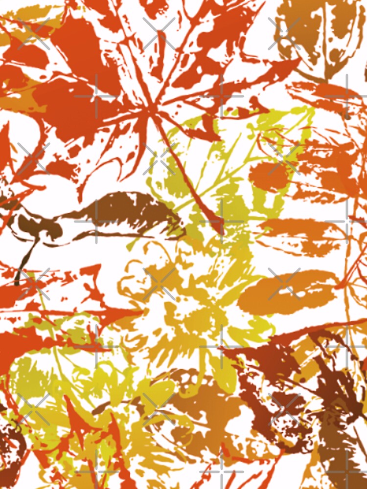Falling autumn leaves multicolor art by cutecrazytshirt