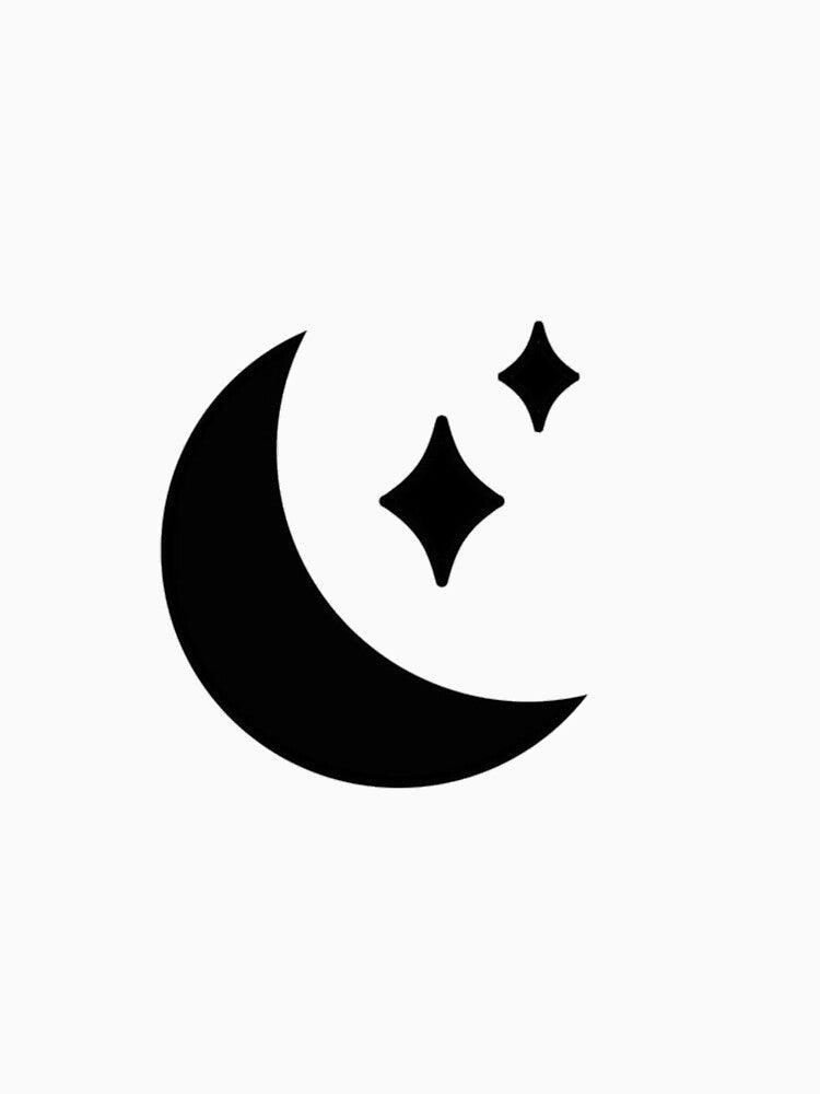 Crescent Moon and Stars Silhouette Print | Bold Celestial Design by The-SilentPlace