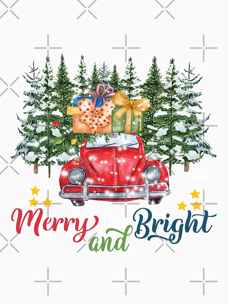 Merry and Bright car Merry Christmas, Christmas car. Snow christmas by Khalu