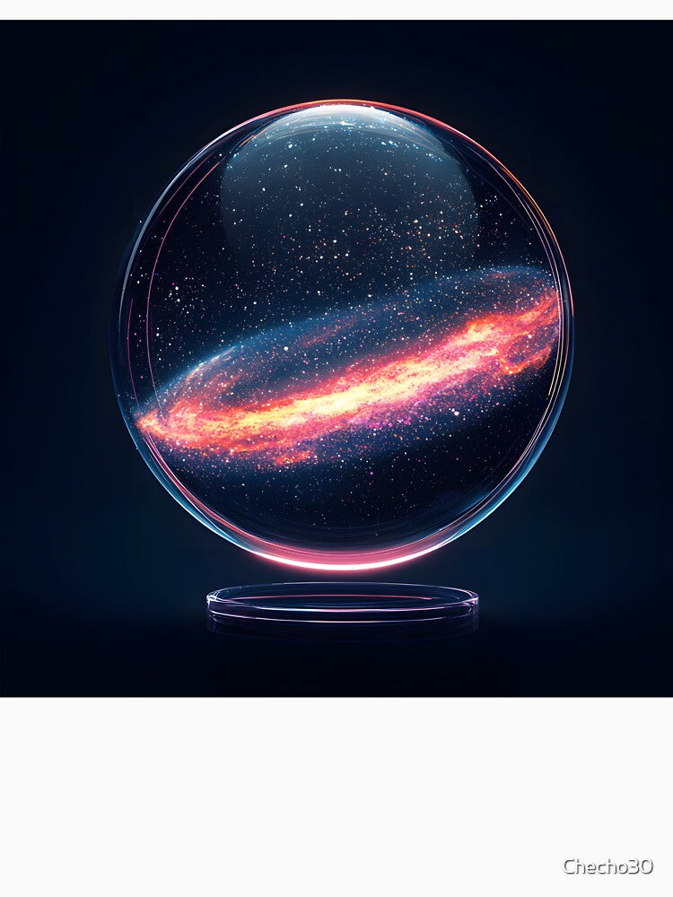 Crystal Ball Galaxy, 3d Render, Electric Cyan by Checho30