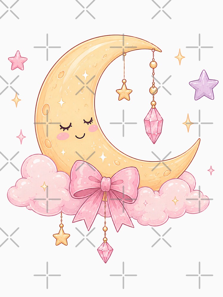 Celestial Moon | Pastel Pink Purple Crystal Magic by StrawberryStudio