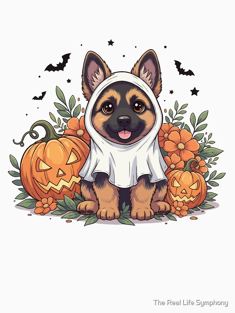 German Shepherd Puppy Ghost – Cute Halloween Dog Costume by The Real Life Symphony