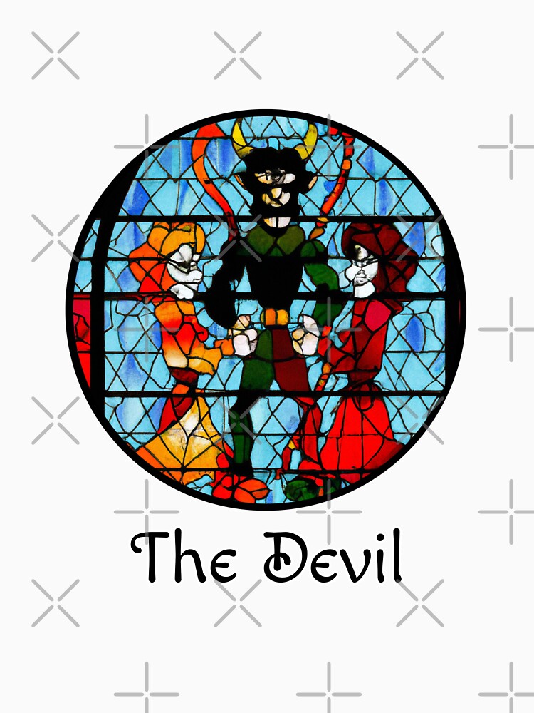 Major Arcana The Devil - Stained Glass Design for T-shirt, stickers and other accessories by Pixel Waite