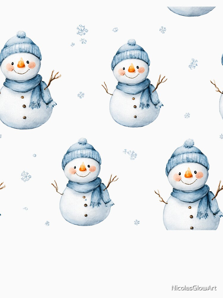 Winter Snowman Pattern by NicolasGlowArt