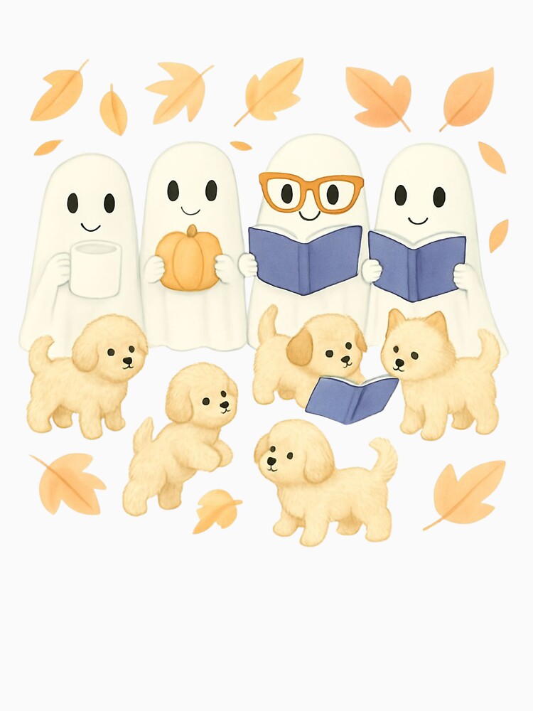 Ghosts and Puppies Reading Together (Teacher, Book Club) by LenaDesigns13