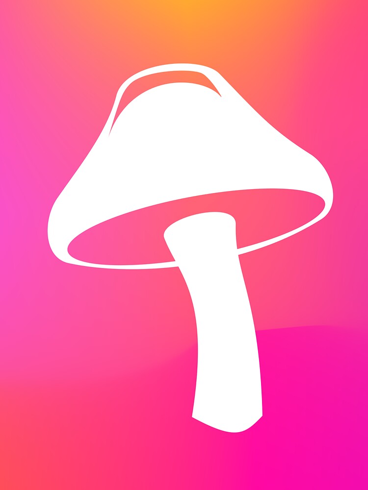 White Mushroom with Pink Background by Risa-C