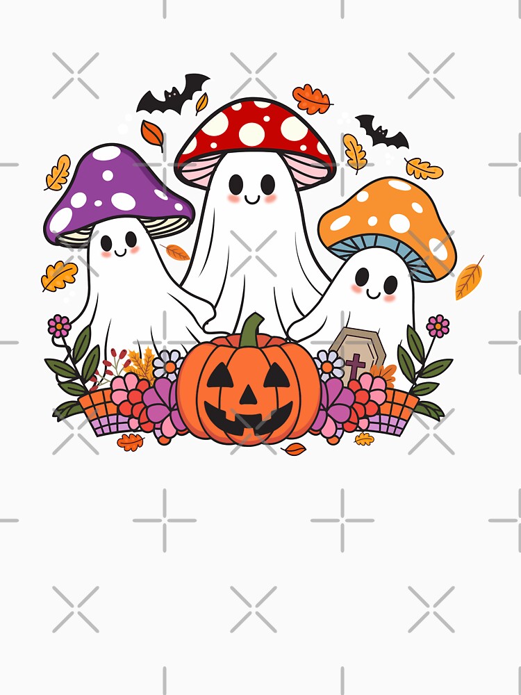 Сute ghost mushrooms by TavellynArt