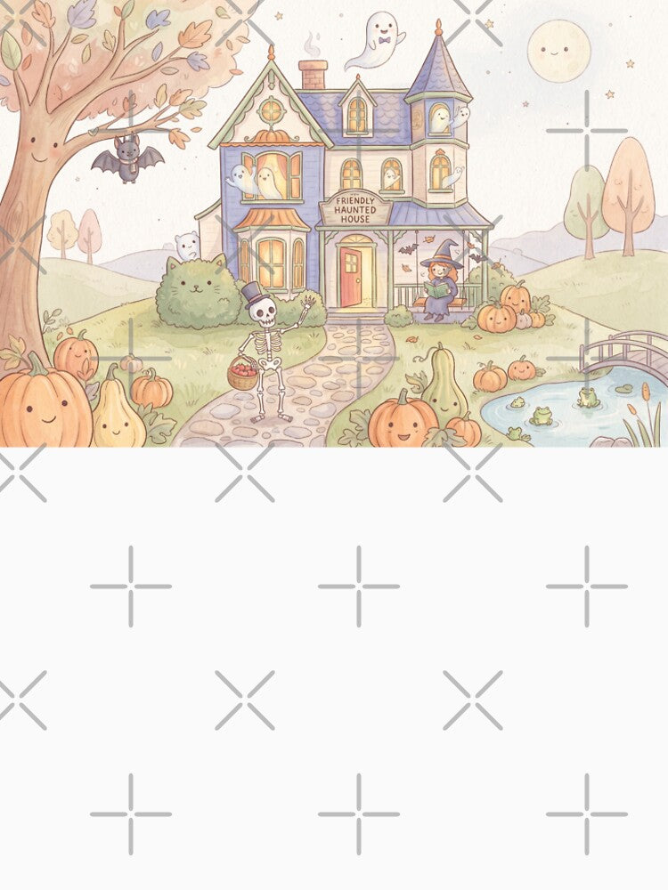 Cute halloween haunted house by Softie Sticker Studio