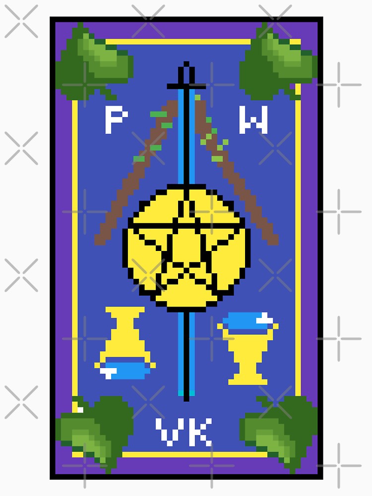 Wait, is this pixel art tarot? Pink - Back Card (Design for T-shirt, stickers and other accessories) by Pixel Waite