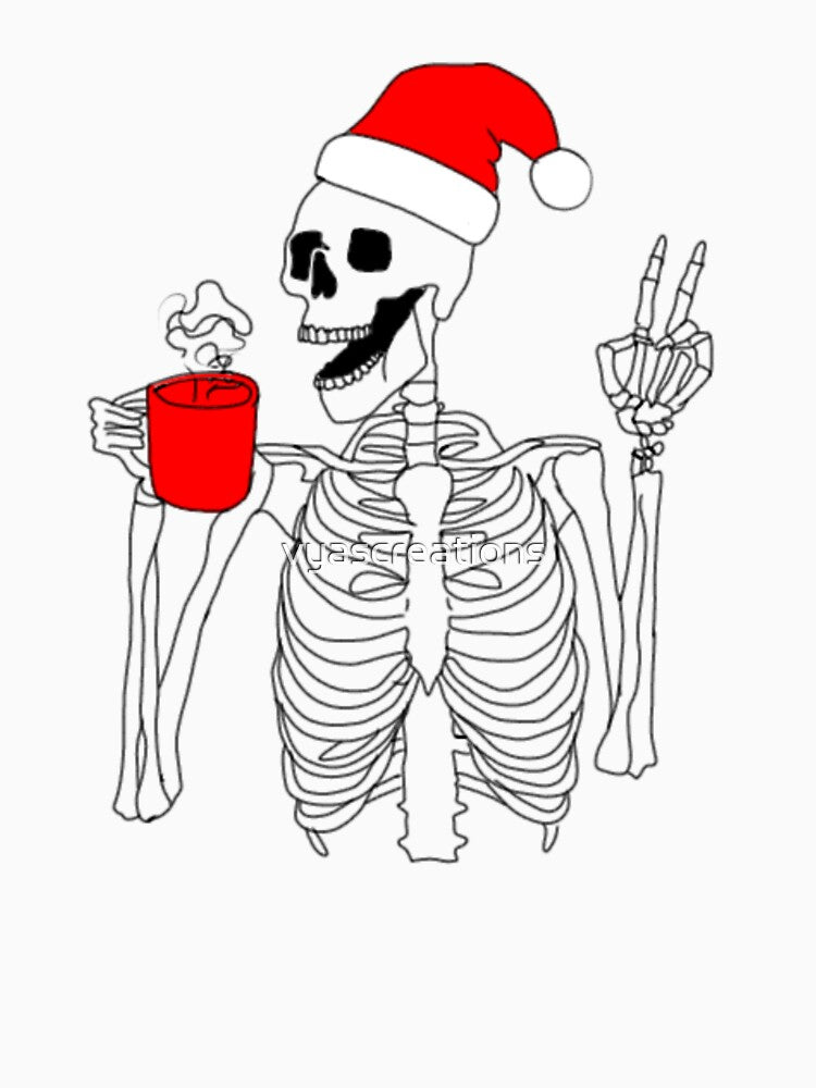 Funny christmas skeleton santa skeleton by vyascreations