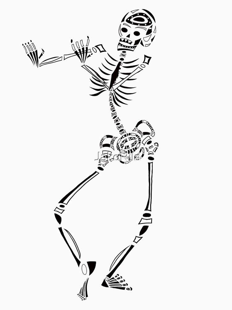 Black and White Dancing Skeleton by JakoRila