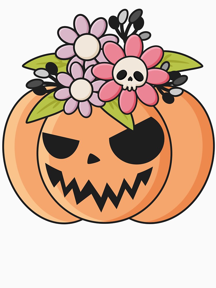 Cute Floral Jack O Lantern by RowanDraco