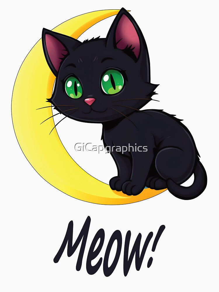 Black cat on the moon by GiCapgraphics