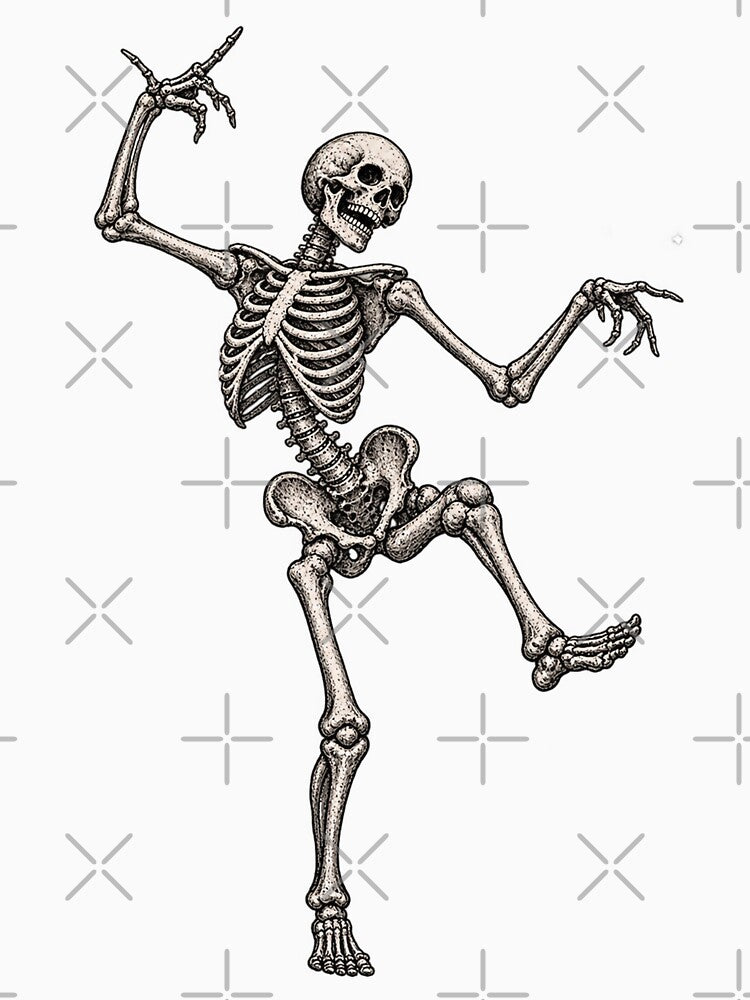 Vintage Dancing Skeleton Halloween Gothic Anatomy by SOUFIANE1991