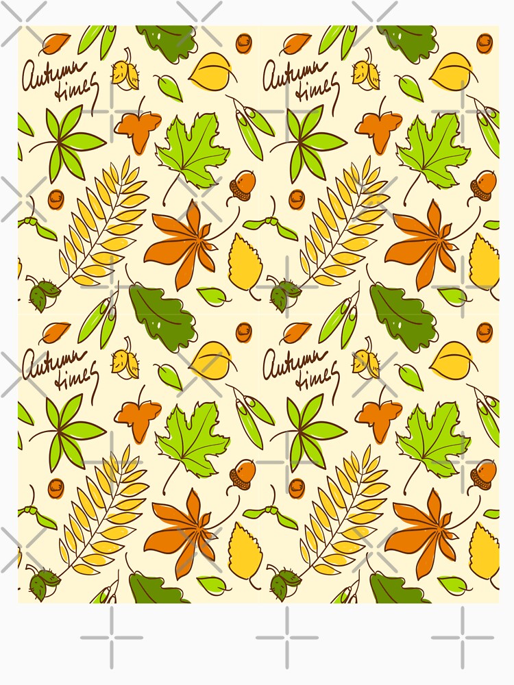 multicolored autumn seamless pattern with nuts leaves different trees - seamless colorful leaves autumn pattern by FirstTouch