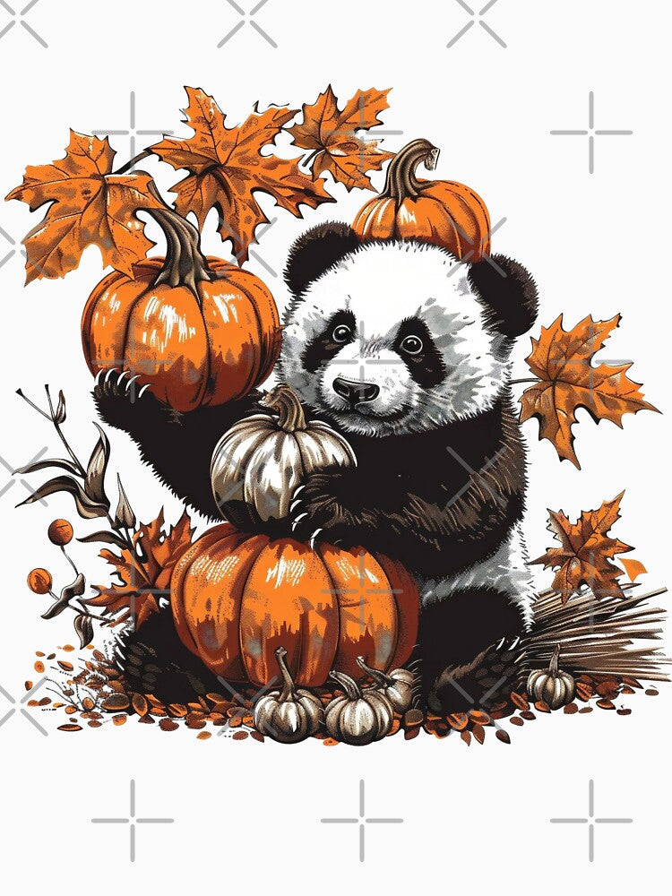 Fall Pumpkins Panda by DigitalToast