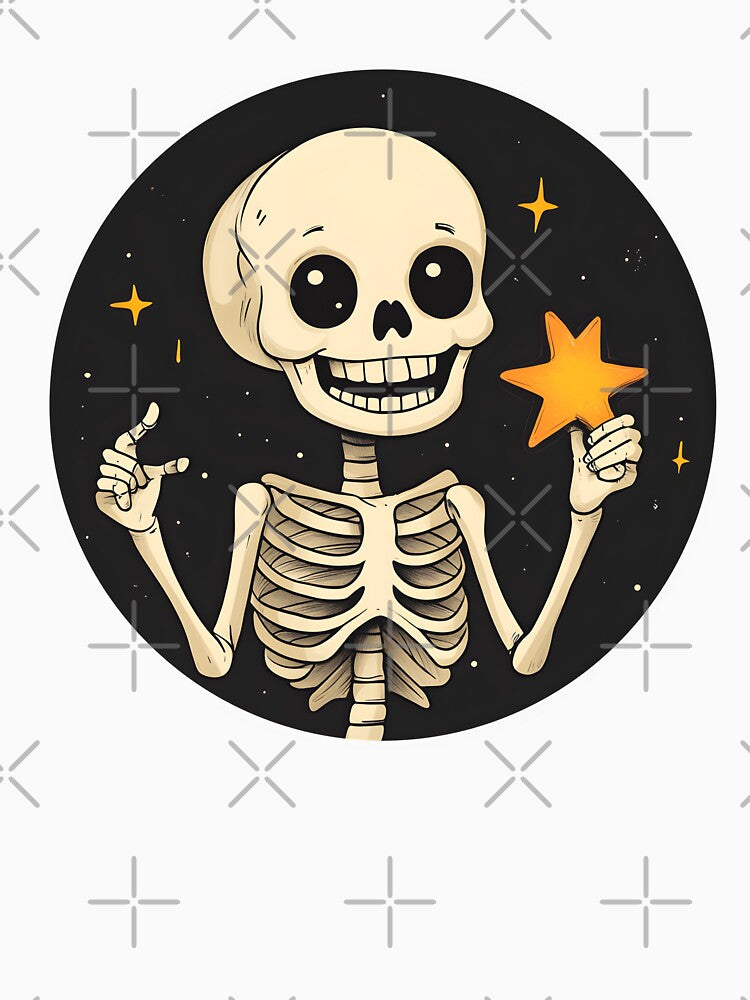 Cheerful Skeleton with Golden Star by CharmingQuill