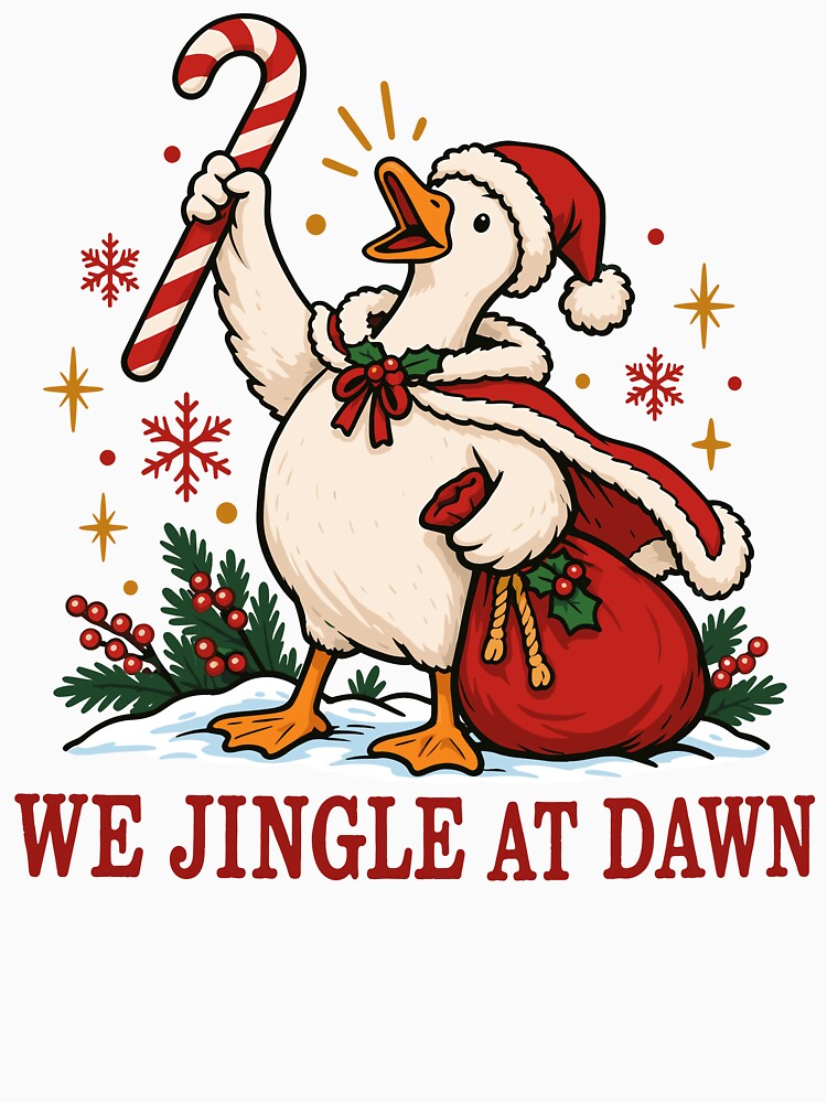 We Jingle At Dawn Funny Goose Christmas by roni-harbor