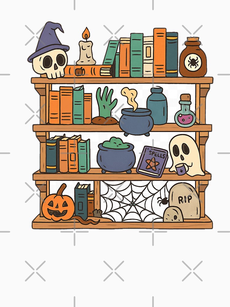 Cute Spooky Bookish Bookshelf by BookishEve