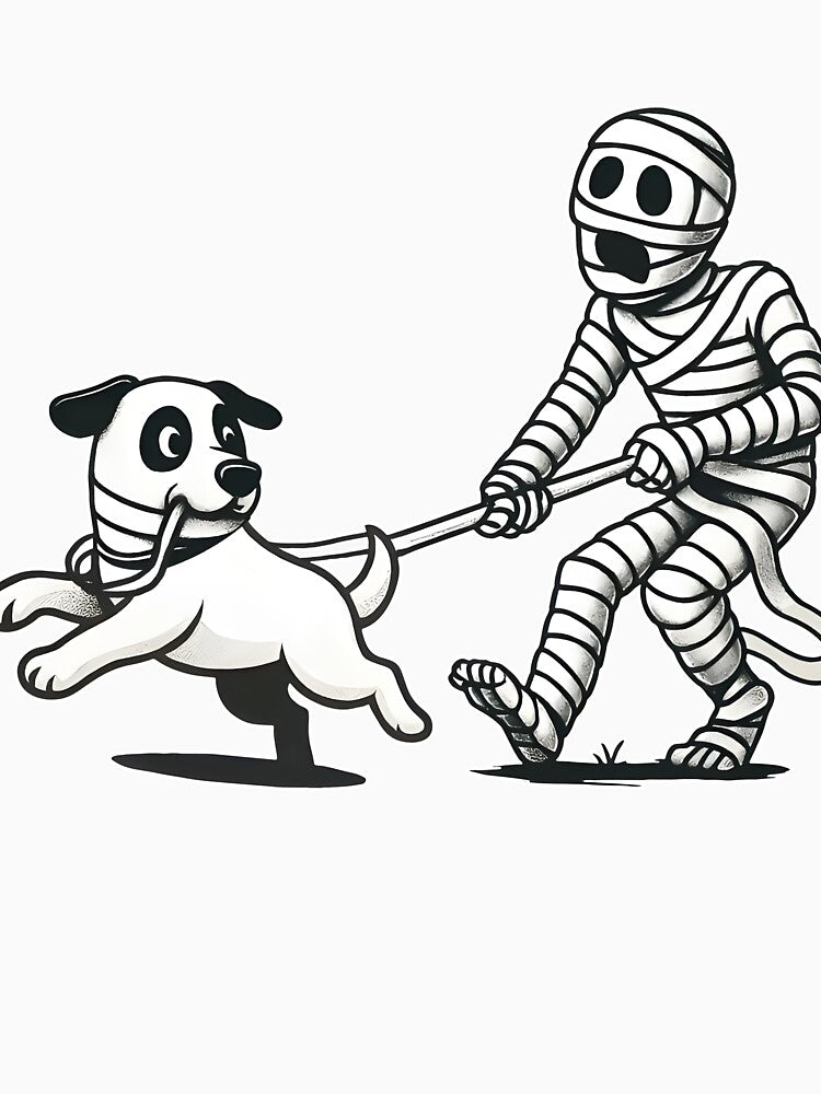 Funny Skeleton Chasing Dog by Zacharieello