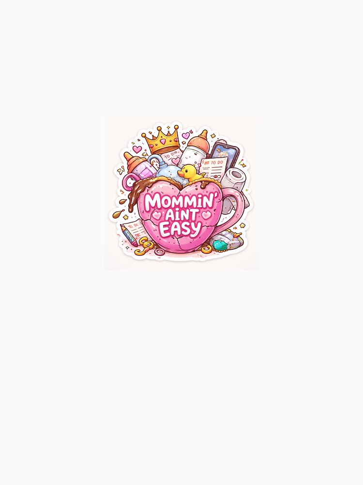 Mom Life Sticker – “Mommin’ Ain’t Easy” Funny Coffee Mom Decal ?☕ by SparkVault