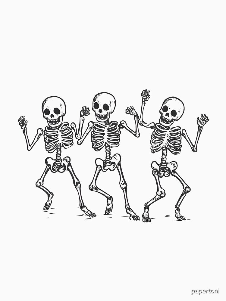 funny Skeletons dancing by papertoni