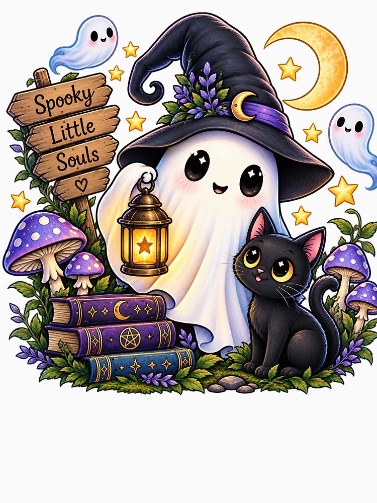 Whimsical Ghost Kawaii Spooky Character by Phantom Hollow