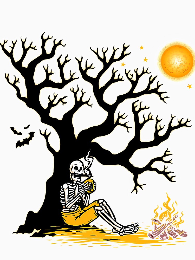 Skeleton Skull Drinking Coffee Halloween Coffee Lover by JaniceRuthArts