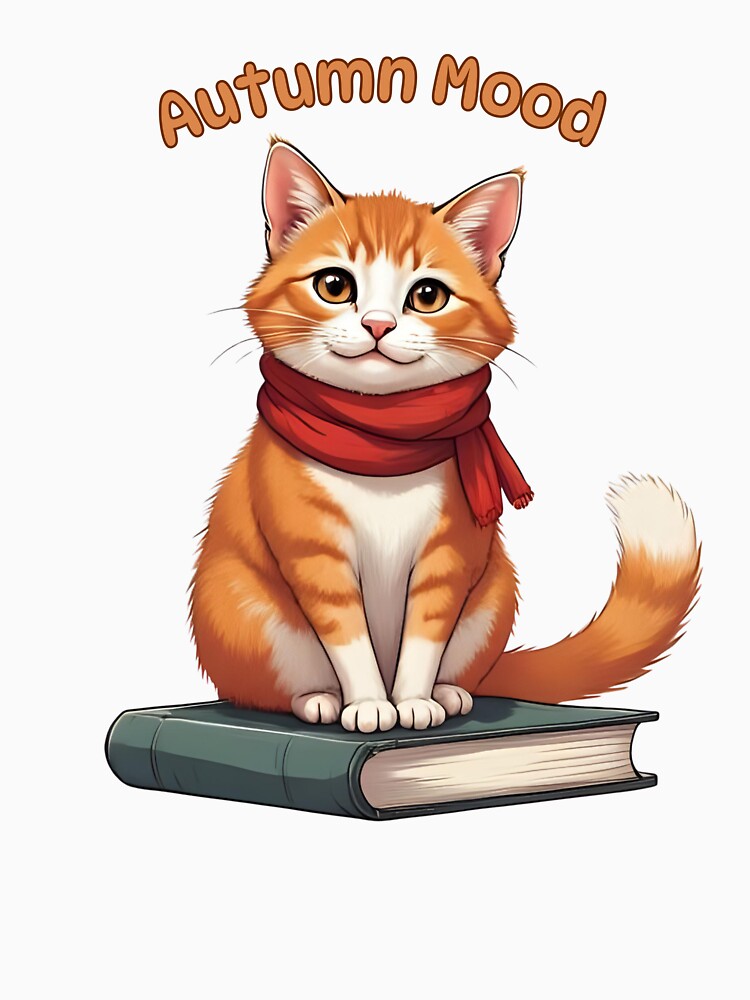 Autumn Mood – Cute Cozy Cat Fall Design by Pixel--Threads