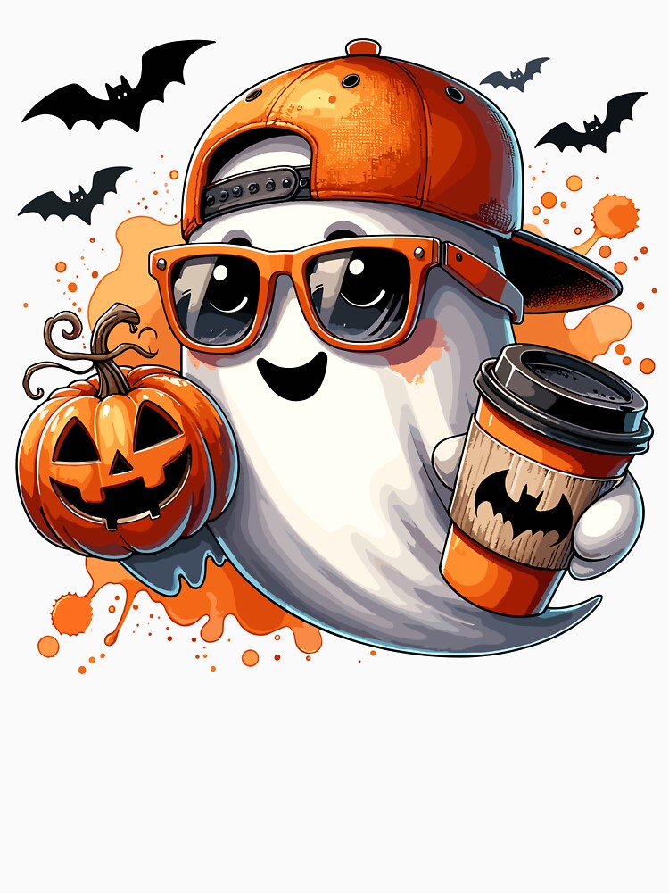 Spooky Pumpkin Ghost Coffee Crew Halloween by ROOFY-HK