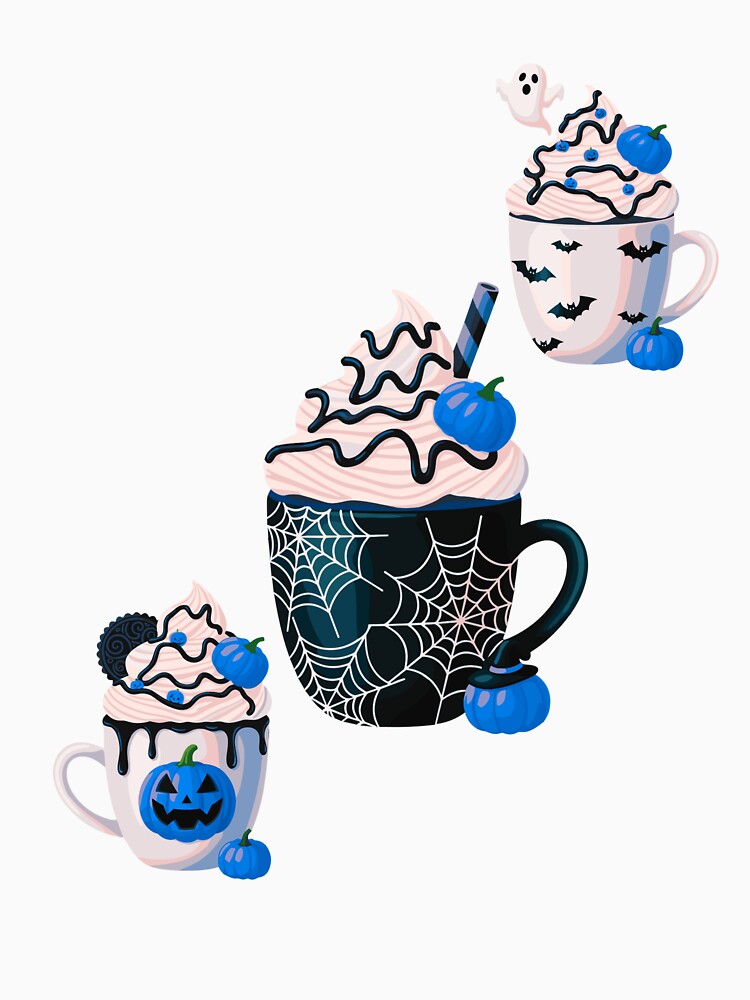Cute Halloween Mug Drinks with Ghosts and Pumpkins by Horrify