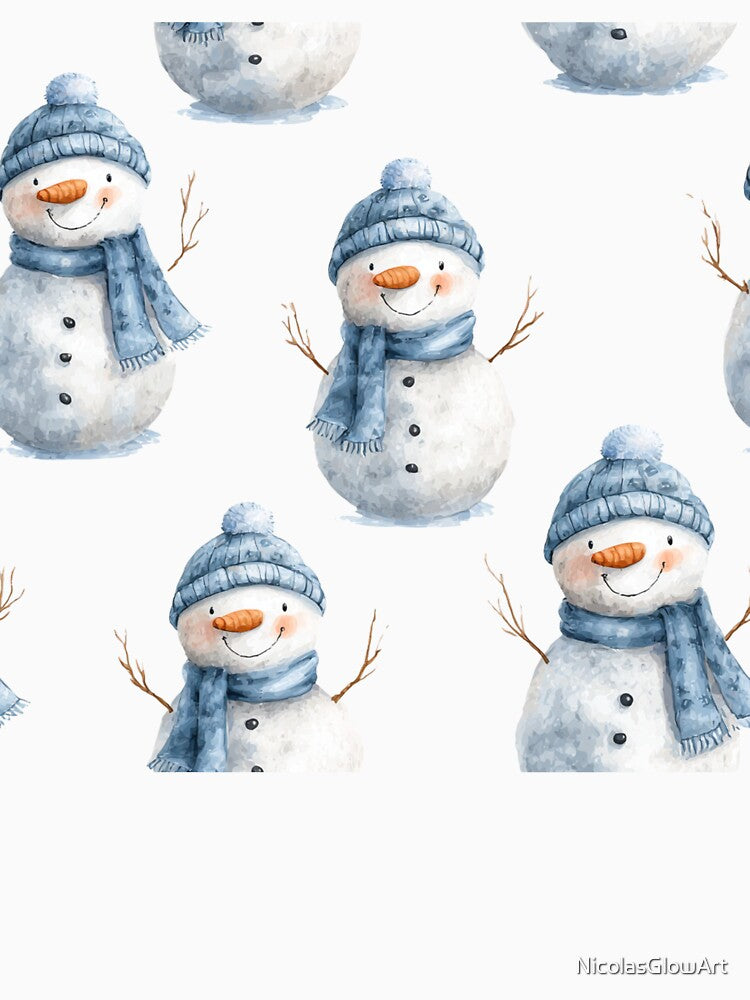 Snowman Winter Pattern by NicolasGlowArt