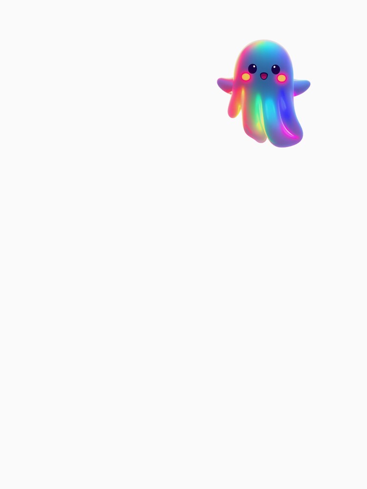 Halloween Rainbow Ghost – Cute Kawaii Spirit with Colorful Aura by PixelVibe782