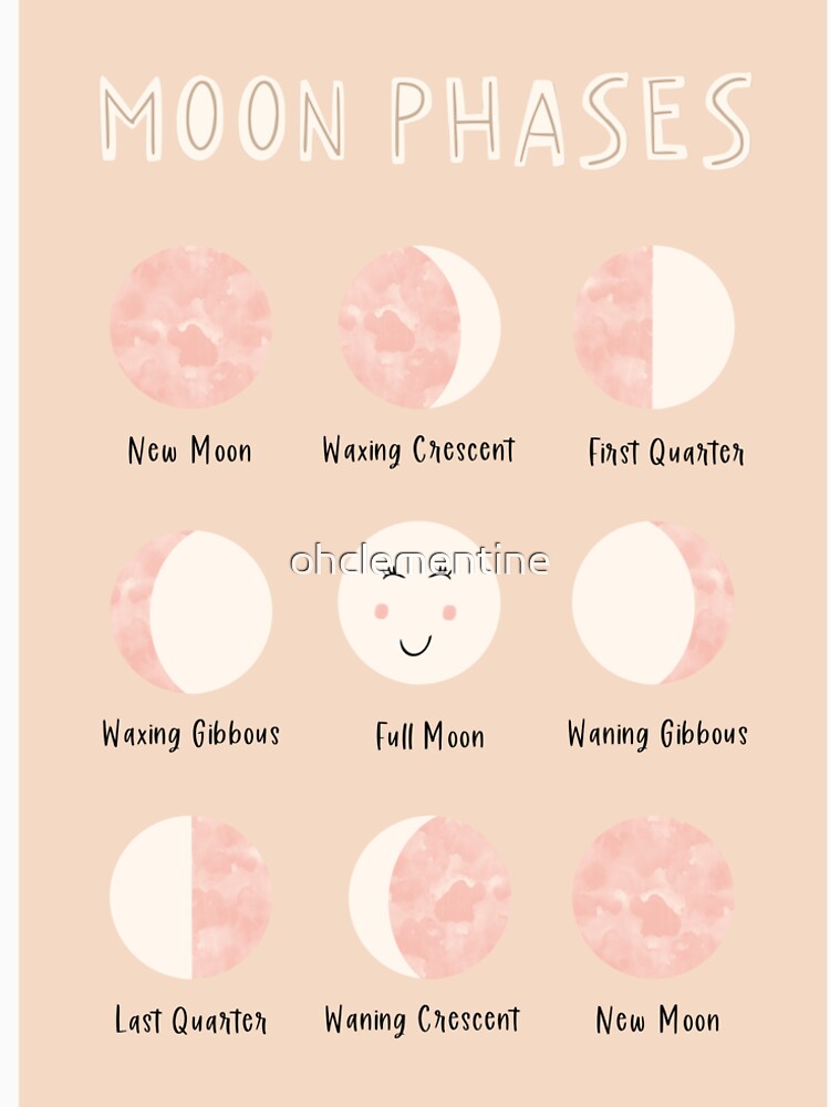 Moon Phases Pink by ohclementine