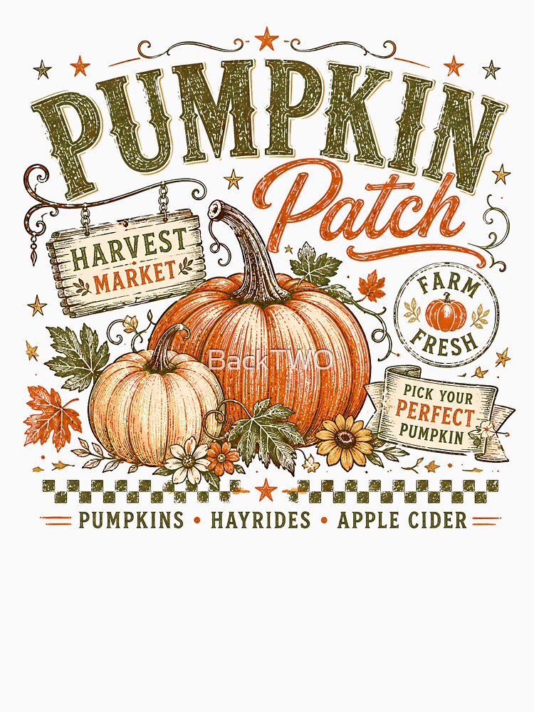 Pumpkin Patch Harvest Market - Vintage Fall Sign by BackTWO