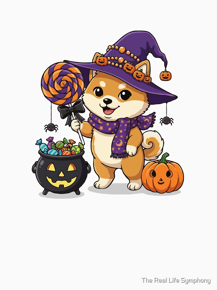 Magical Howl-oween Shiba Inu| Cute Halloween Dog Art by The Real Life Symphony