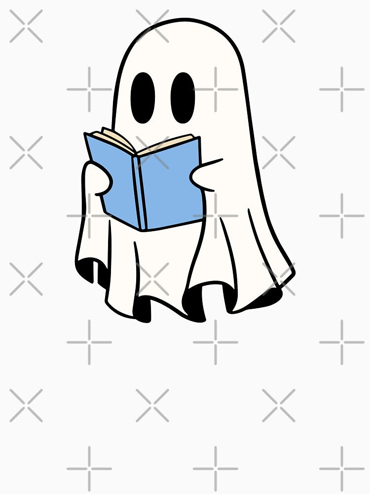 ghost reading a blue book by Neadoodles