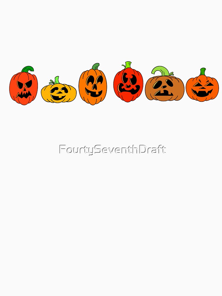 Halloween Jack O Lantern Pumpkin Faces Six Carved Pumpkins by FourtySeventhDraft
