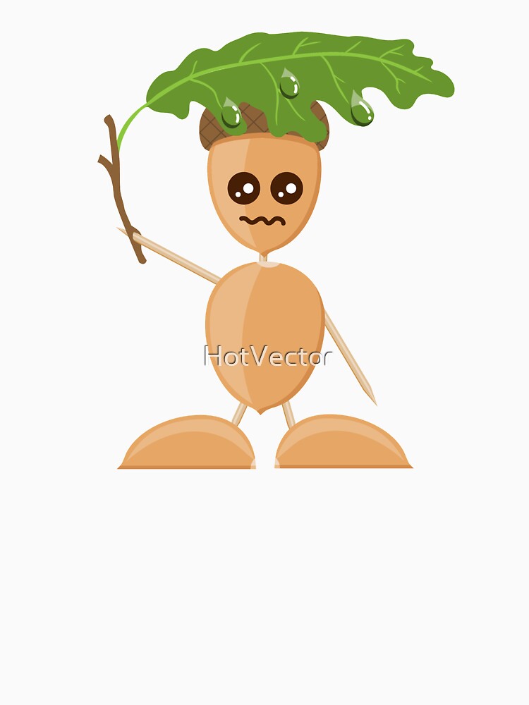 Acorn autumn puppet in the rain with oak leaf by HotVector