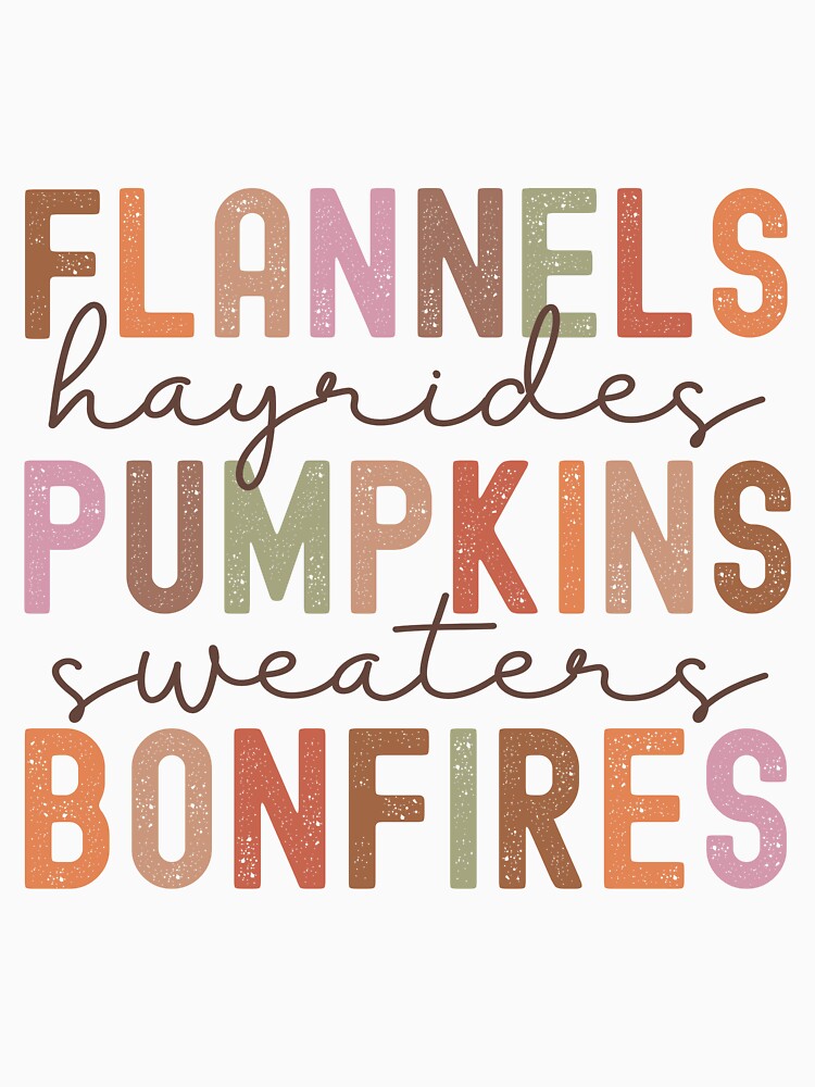 Flannels Hayrides Bonfires Autumn Fall Design by ArtMeetsPizza