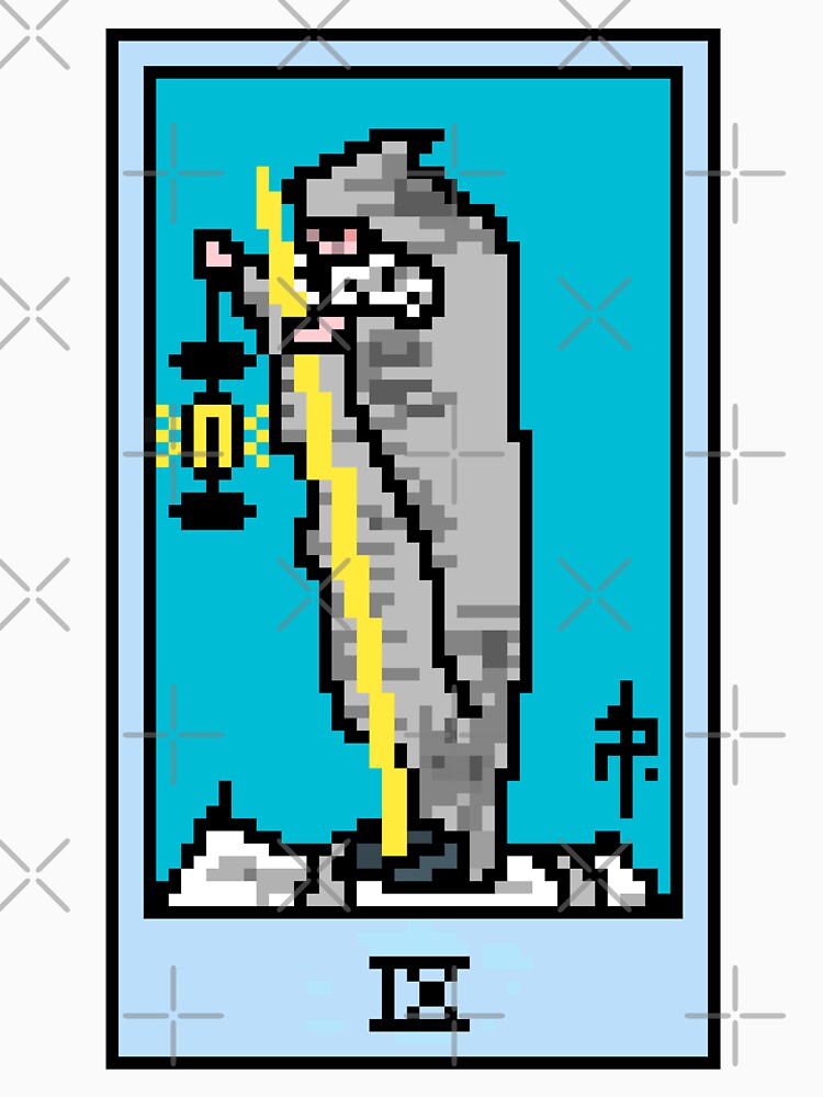Wait, is this pixel art tarot? White - Major Arcana 'The Hermit' (Design for T-shirt, stickers and other accessories) by Pixel Waite