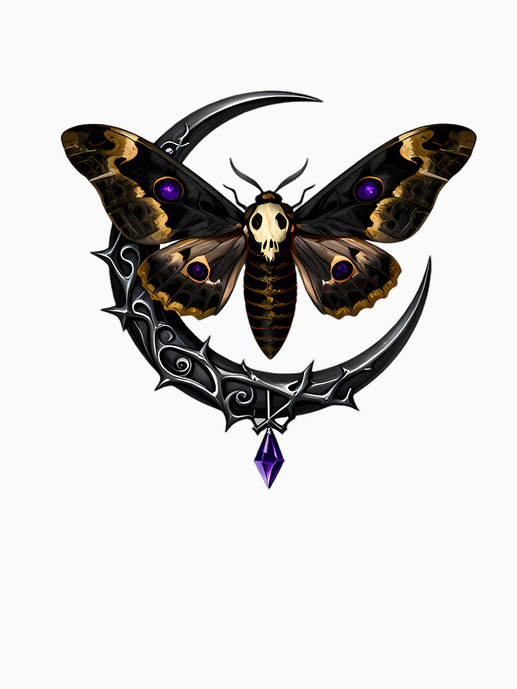 Gothic Deaths Head Hawkmoth Silver Moon Arcana by IllumeInk