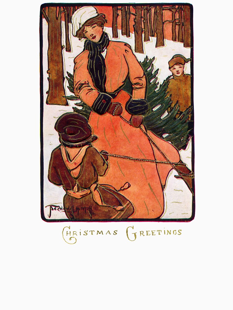 1905 Art Nouveau Christmas Greetings by historicimage