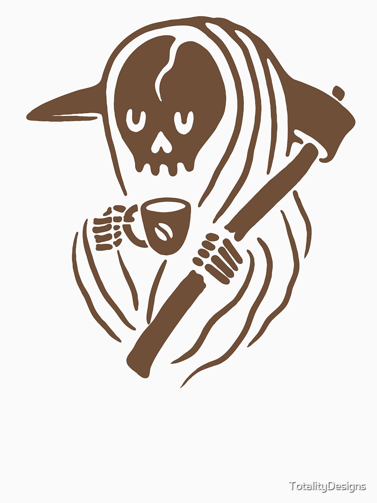 Hooded Skeleton Holding a Coffee Mug by TotalityDesigns