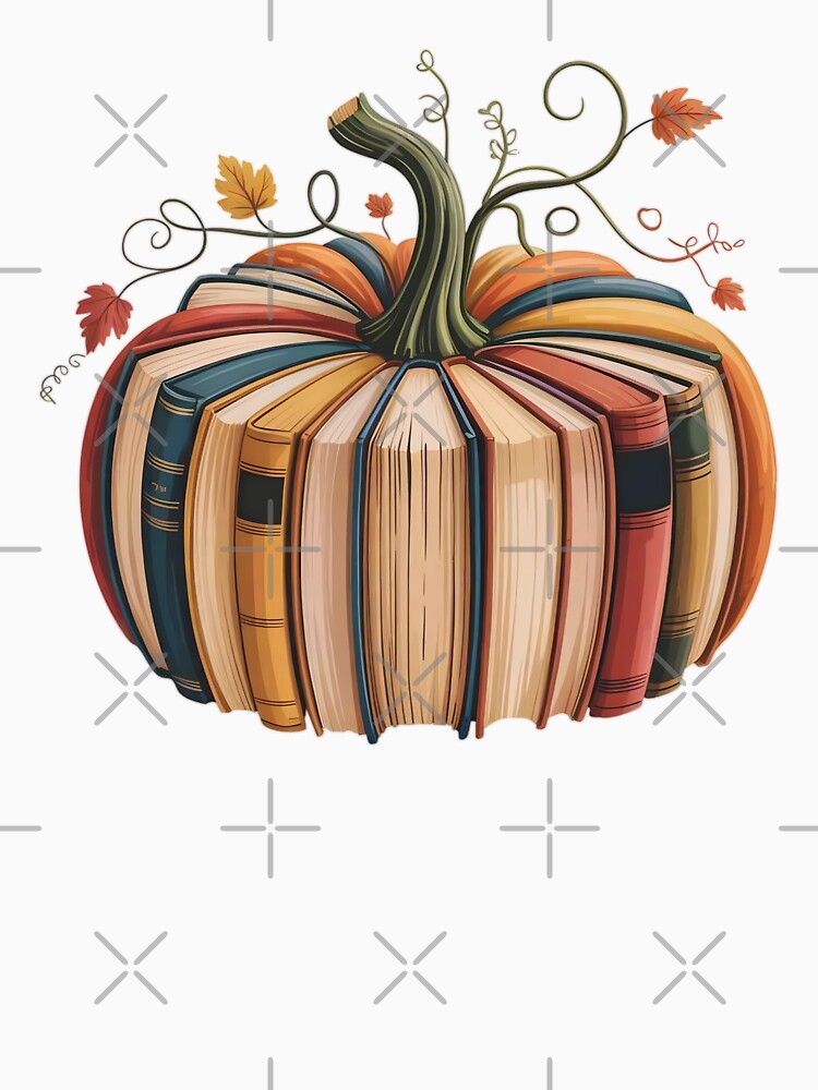 Vintage Book Pumpkin Autumn Fall Librarians Bookworm Teacher by DavidCloud