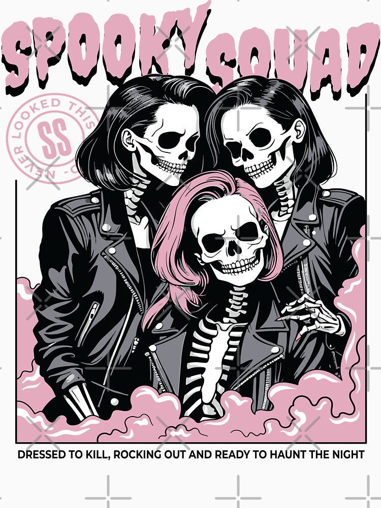 Spooky Squad Skeleton Rock Halloween by DrawHandArt