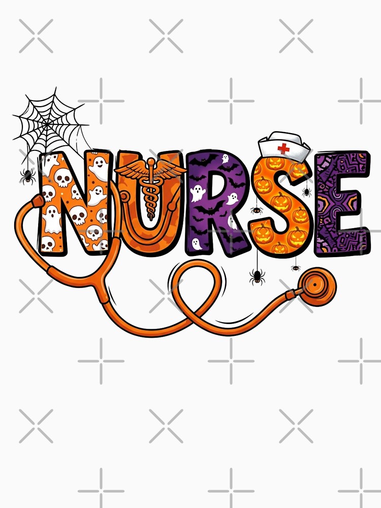 Spooky Nurse Halloween Stethoscope Pumpkin Ghost by raedattia