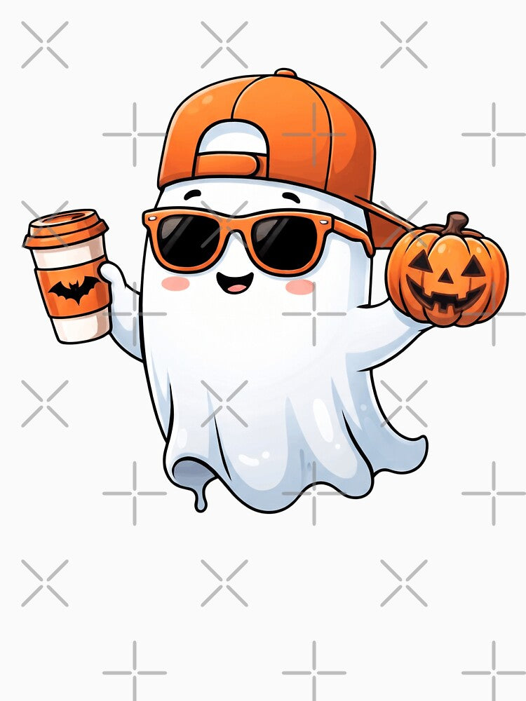 Cool Ghost with Pumpkin and Coffee by pintartipuduran