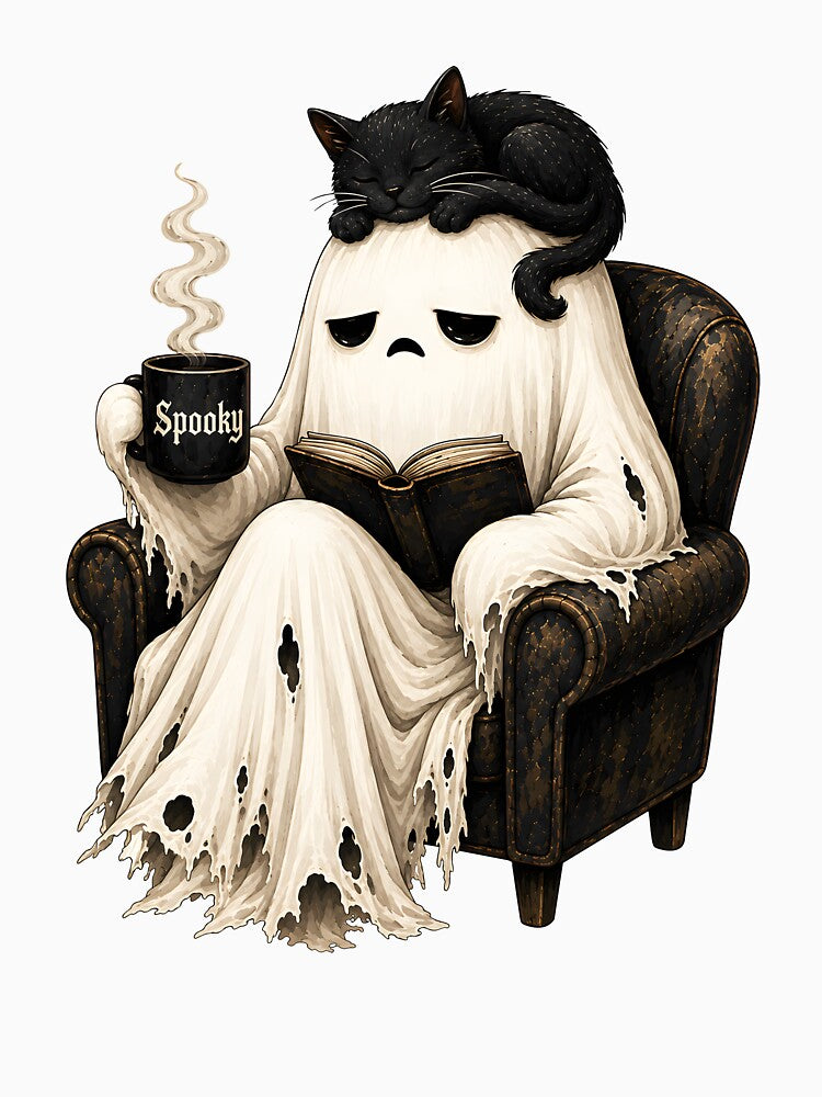 Cute Ghost Reading Book by yobochart