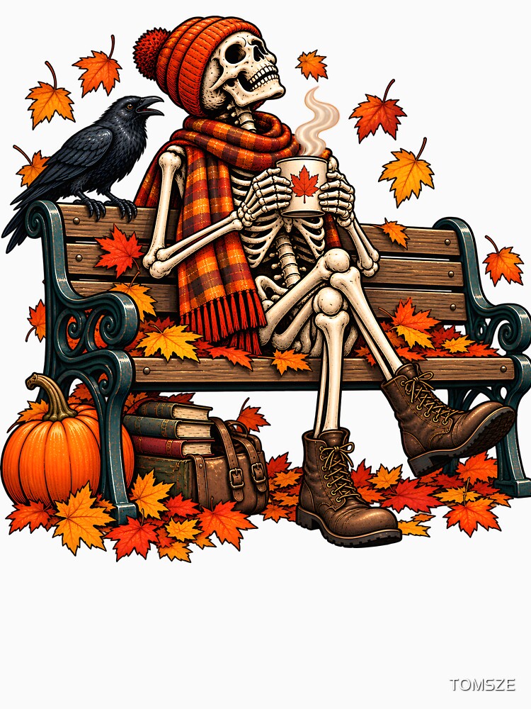 Skeleton Enjoying His Autumn Coffee by TOMSZE